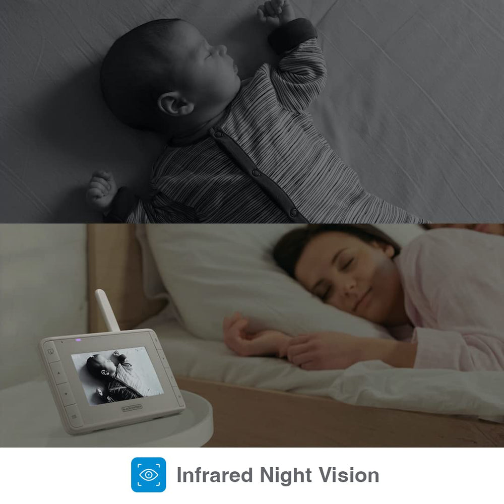 Black+Decker infrared night vision delivers clear footage in low light.