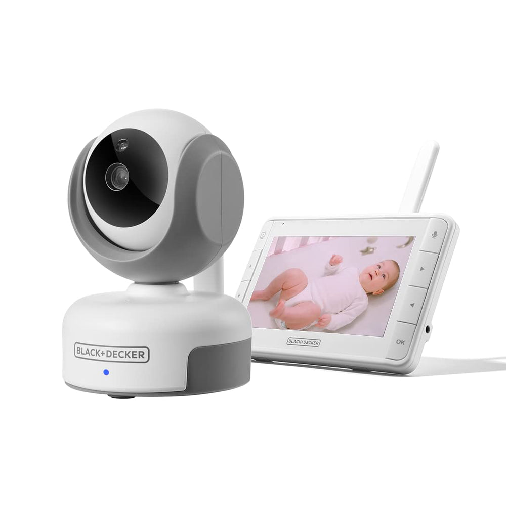BLACK+DECKER Smart Video Baby Monitor PRO: 5-inch screen view for clear nursery monitoring