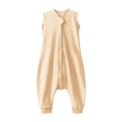 Blackleaf Baby sleep sack with feet in light apricot keeps toddlers cozy through sleep
