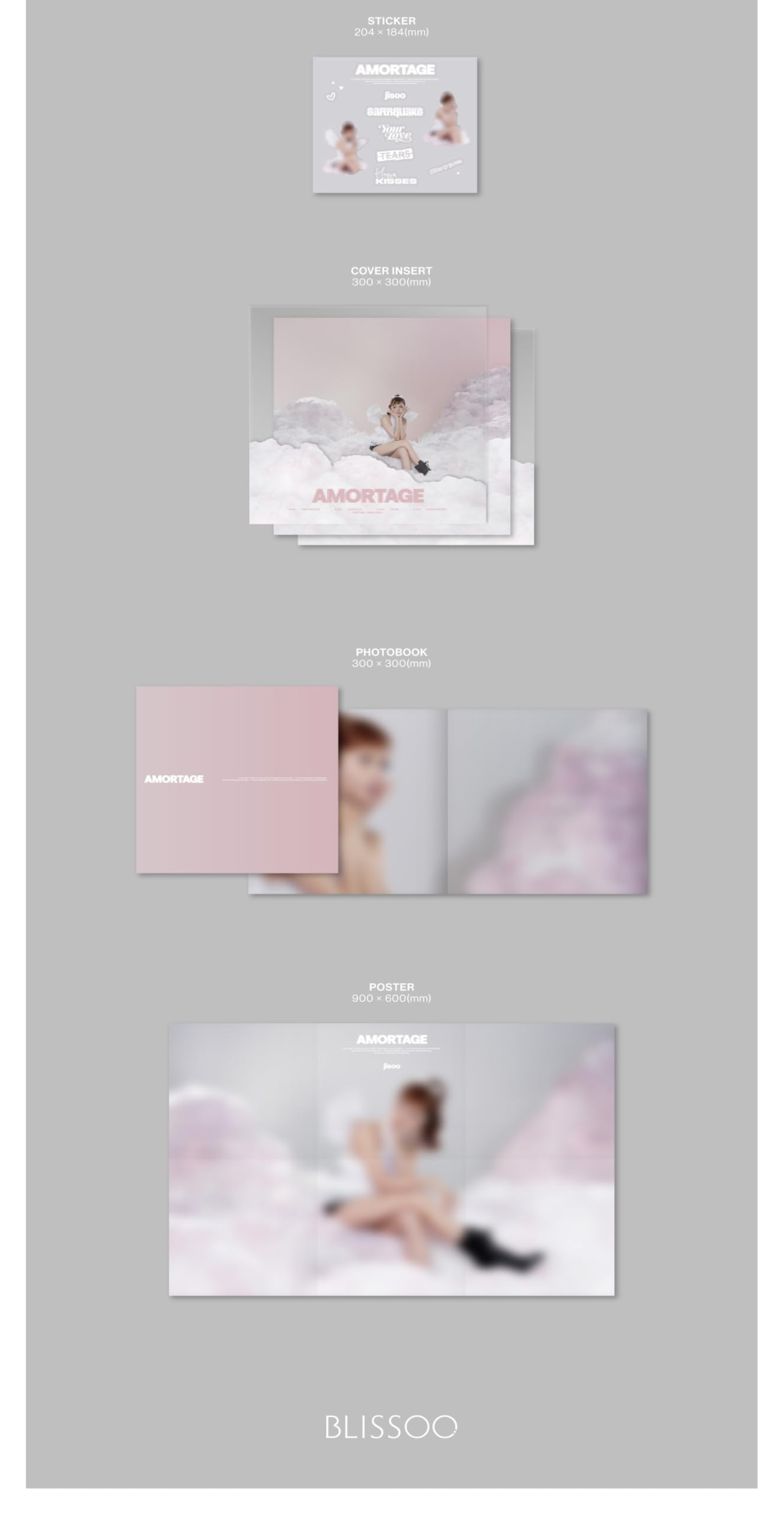 B'LACKP'INK J'isoo Amortage Heart folded poster; perfect for wall display.