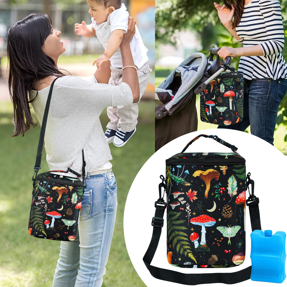 BLantt on-stroller strap configuration enables hands-free transport when out with baby.