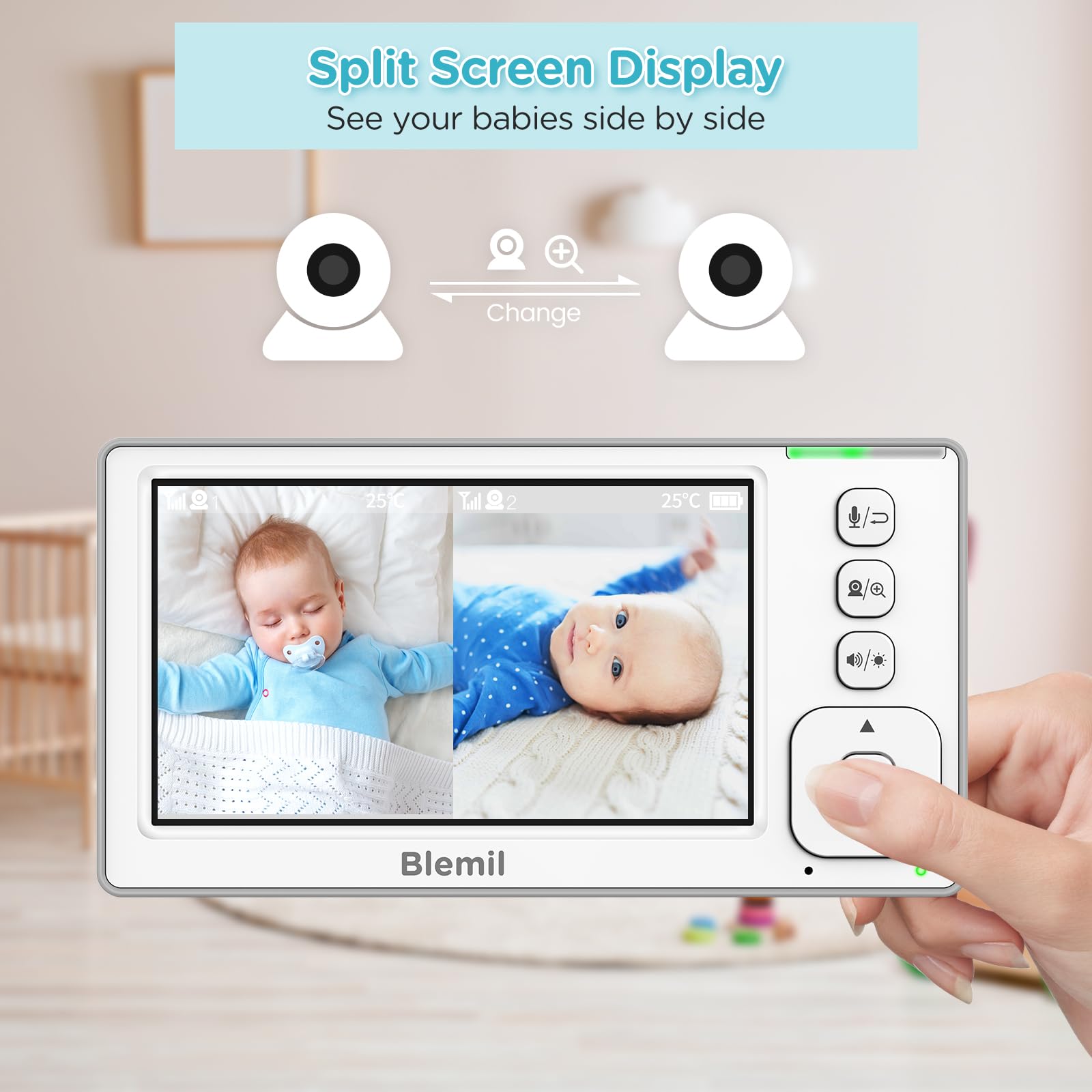 Blemil 4.3-inch IPS display delivers vivid colors for quick checks