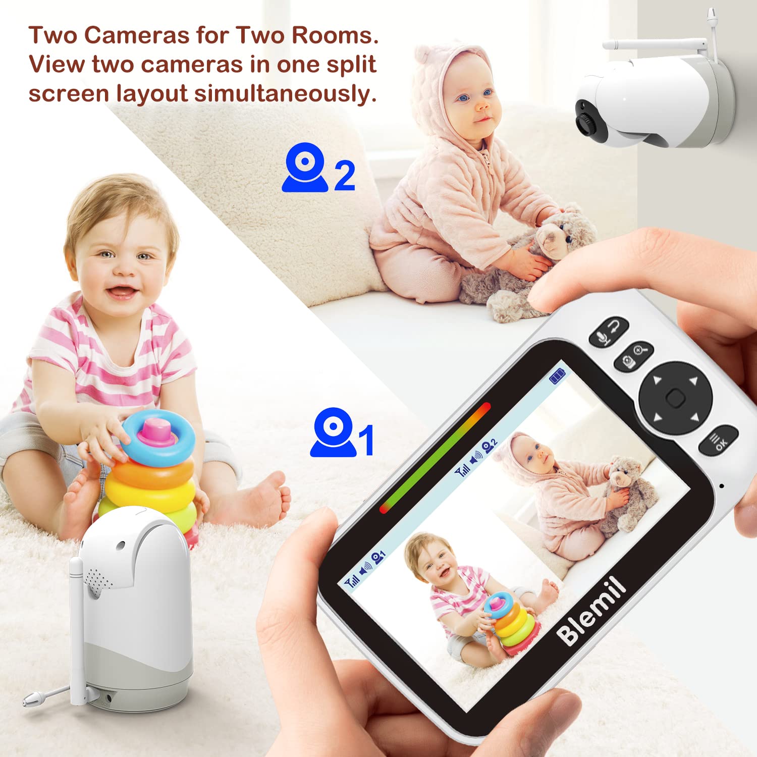 Blemil privacy-security feature provides a private, interference-free 2.4GHz connection.
