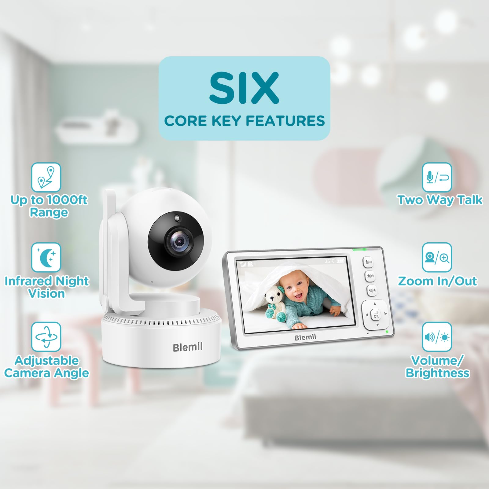 Blemil no-wifi range up to 1000 ft supports reliable checks from afar