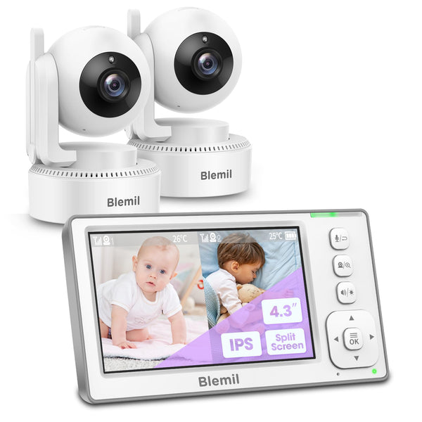 Blemil two-camera monitor shows both angles for safer baby watching