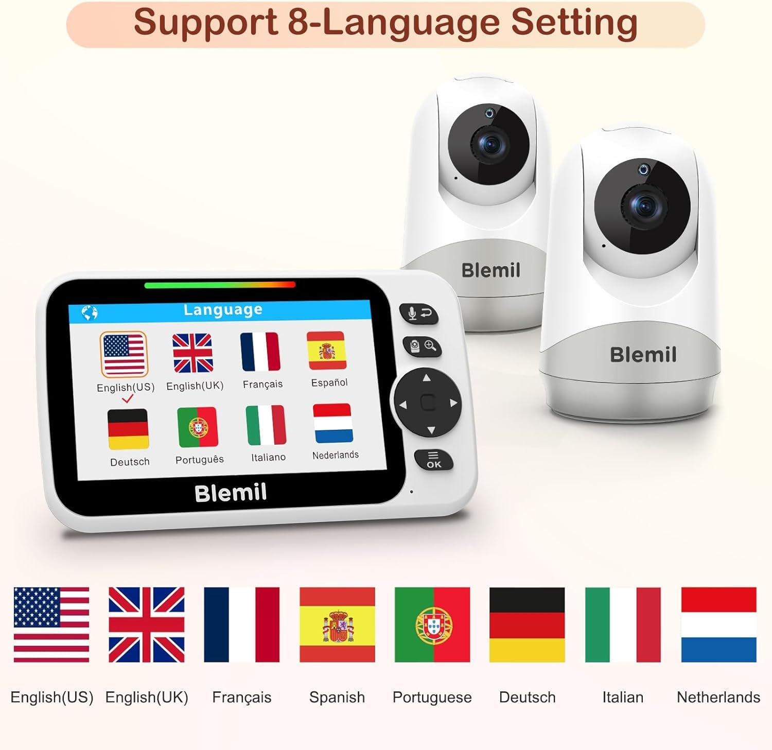 Blemil Upgrade remote PTZ enables comprehensive nursery scanning.