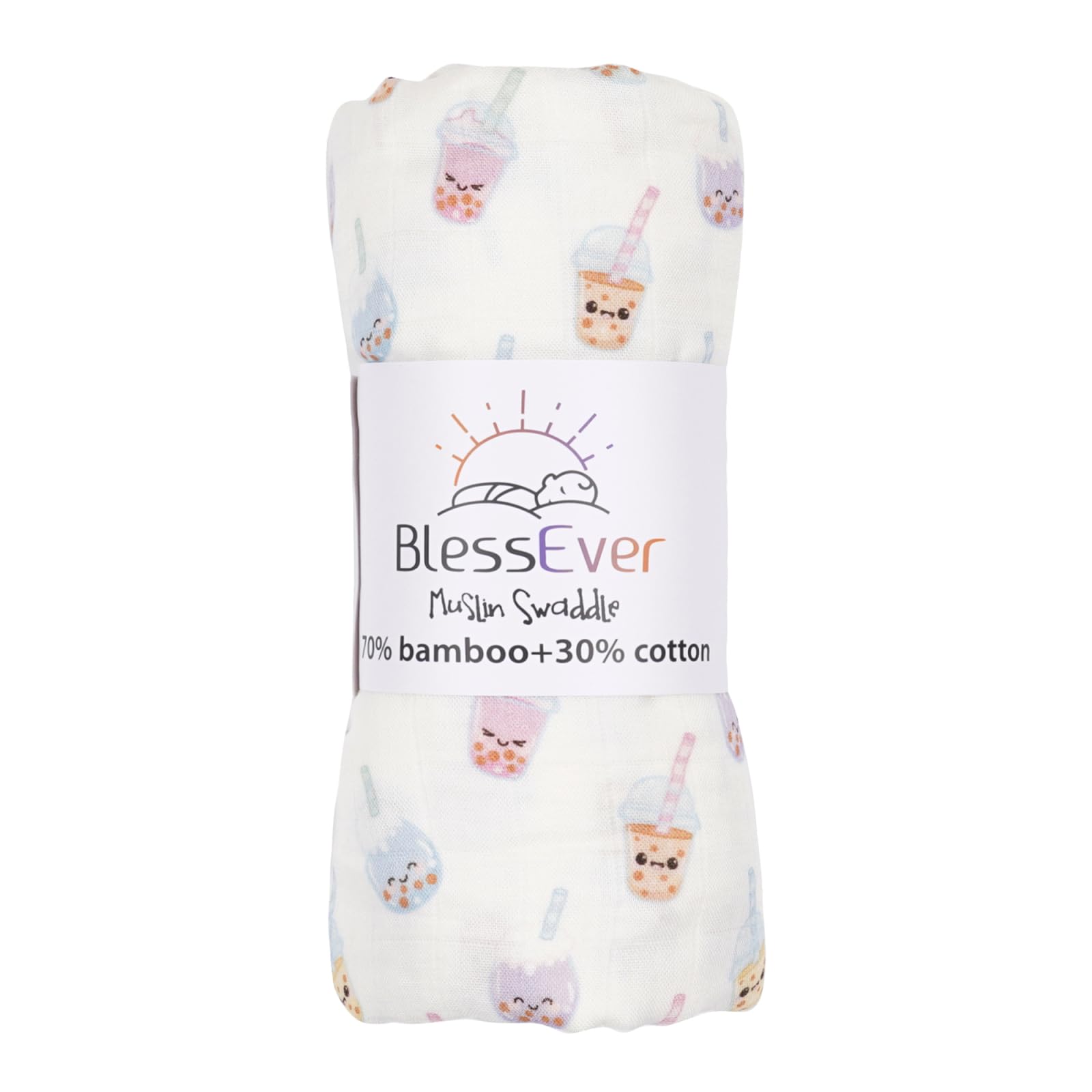 BlessEver muslin swaddle blanket large 42x47 inches for versatile layering.