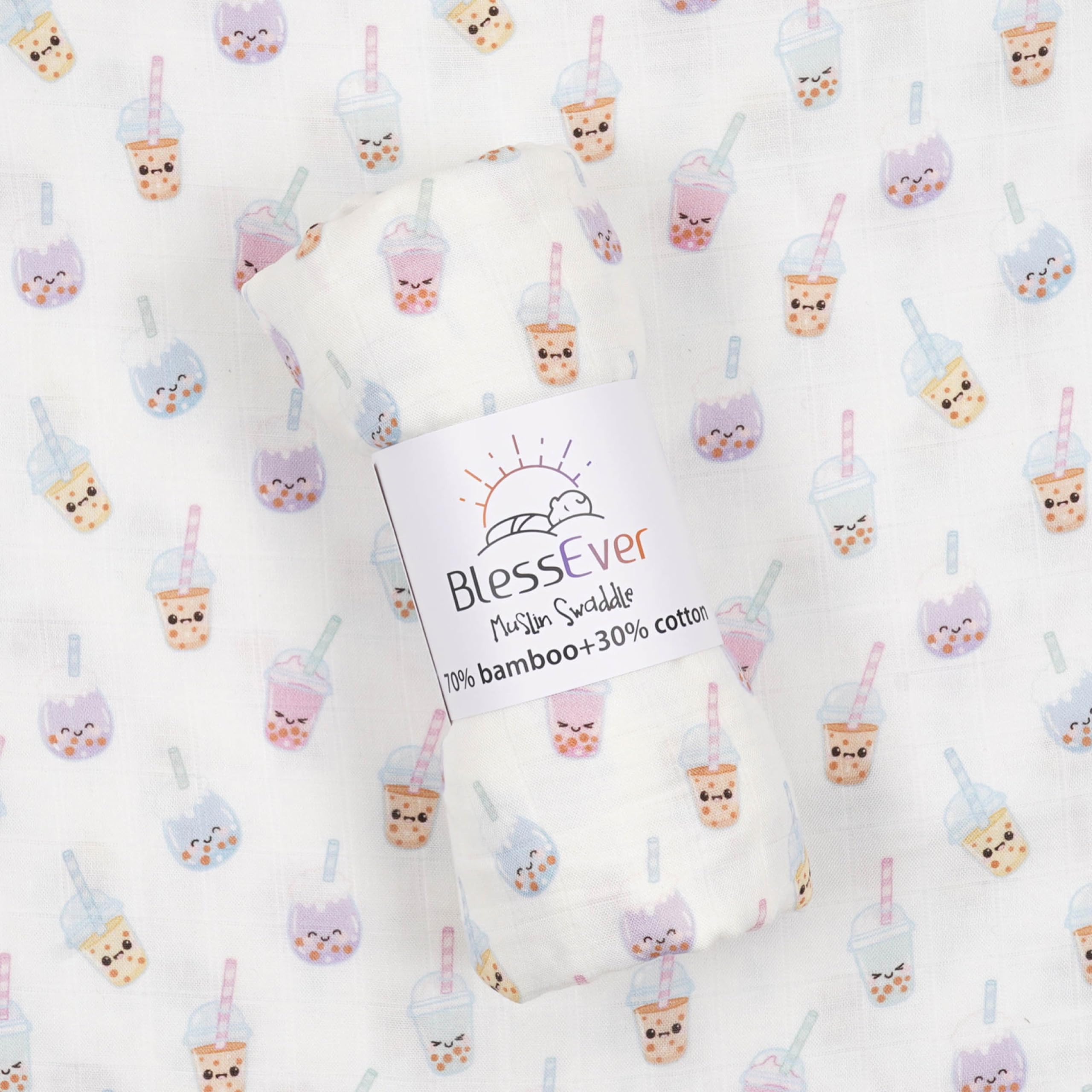 BlessEver muslin swaddle blanket newborn wrap used for calming swaddle and cuddle.