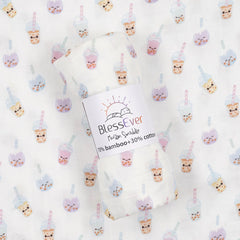 BlessEver muslin swaddle blanket newborn wrap used for calming swaddle and cuddle.