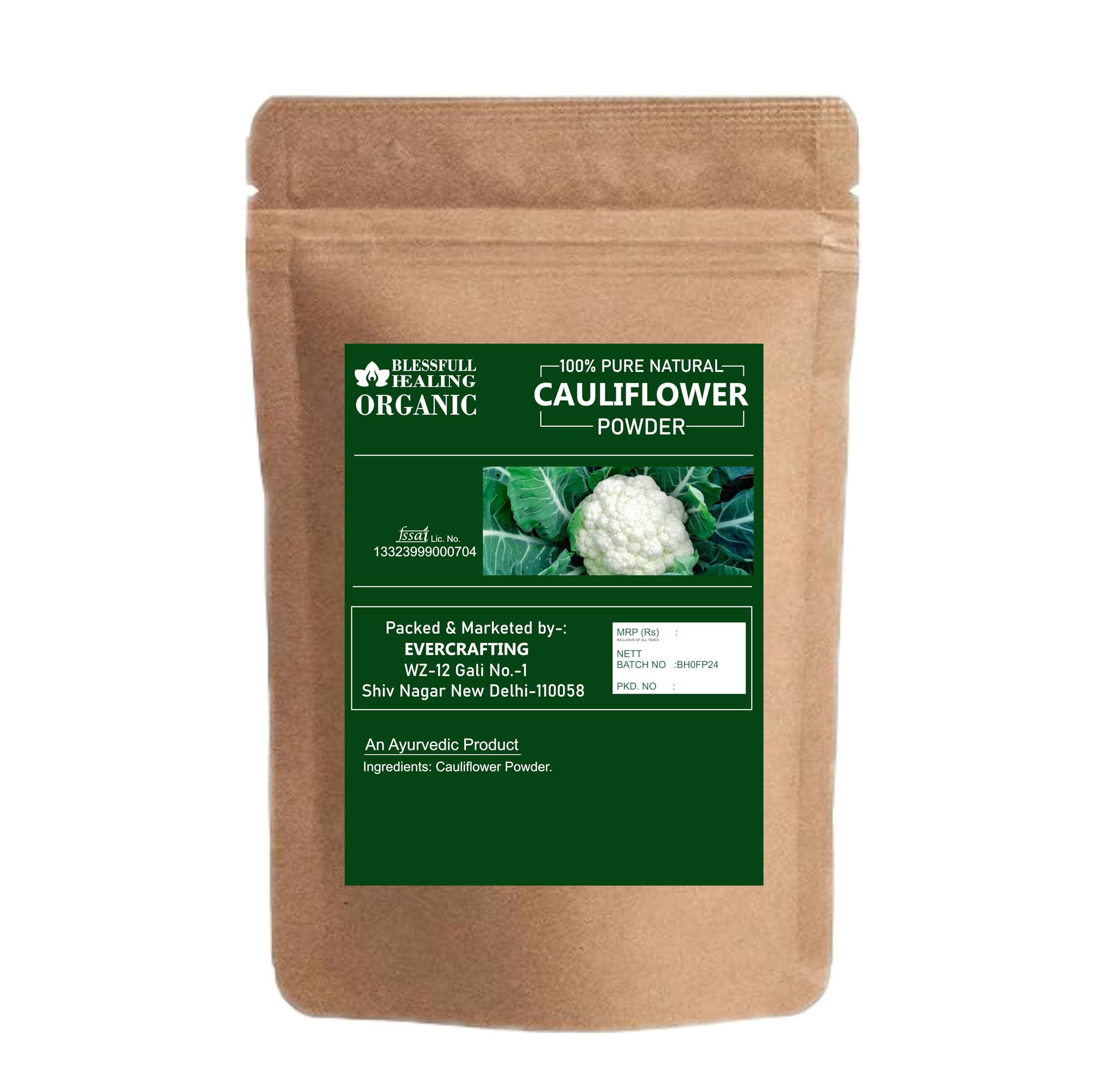 Blessfull Healing cauliflower powder scoop highlights convenient measuring for easy recipes