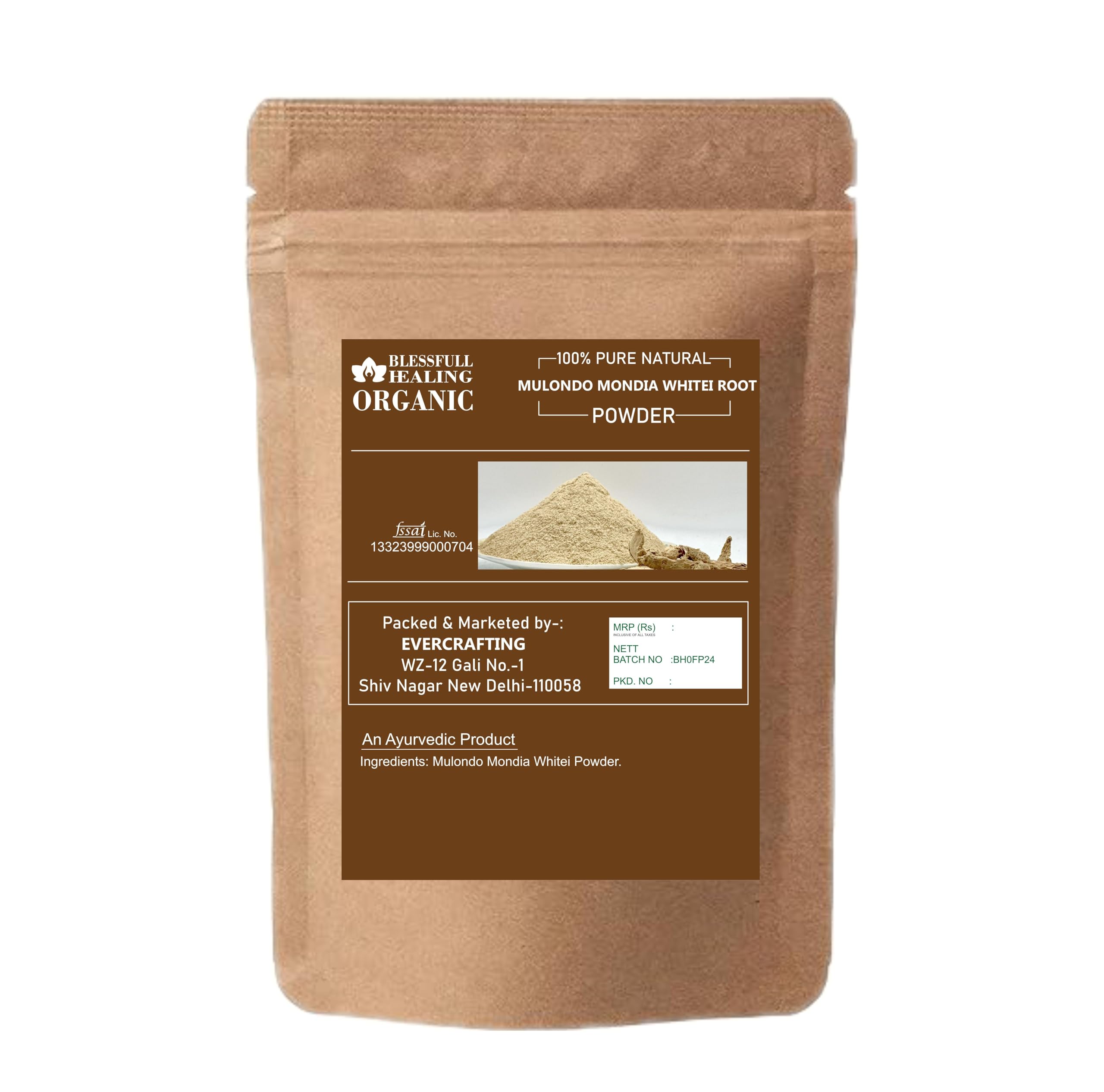 Blessfull Healing Mulondo Mondia Whitei root powder jar front for everyday use.