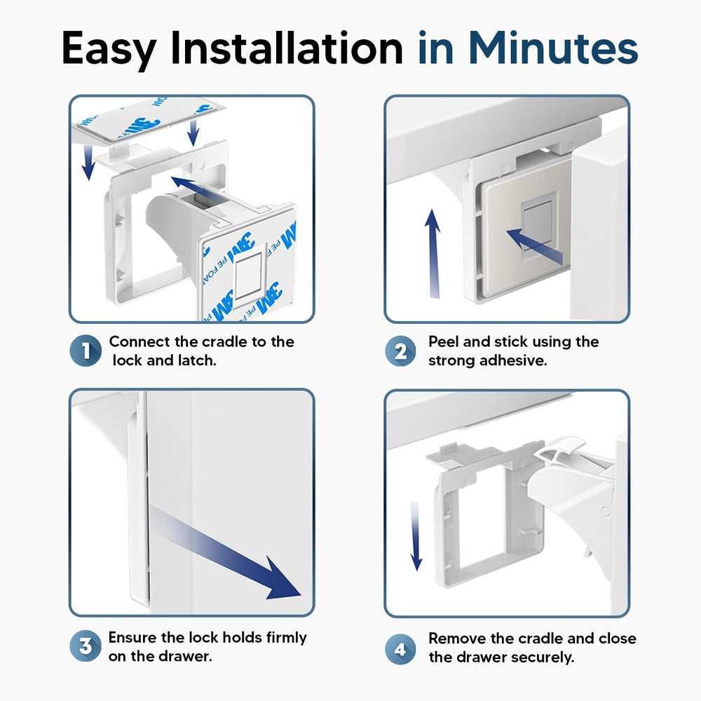 Blessimo no-drill design preserves furniture while securing cupboards and drawers