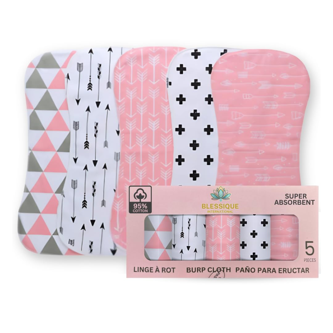 Blessique Burp Cloths 5-piece set for newborns with spill protection during feeds