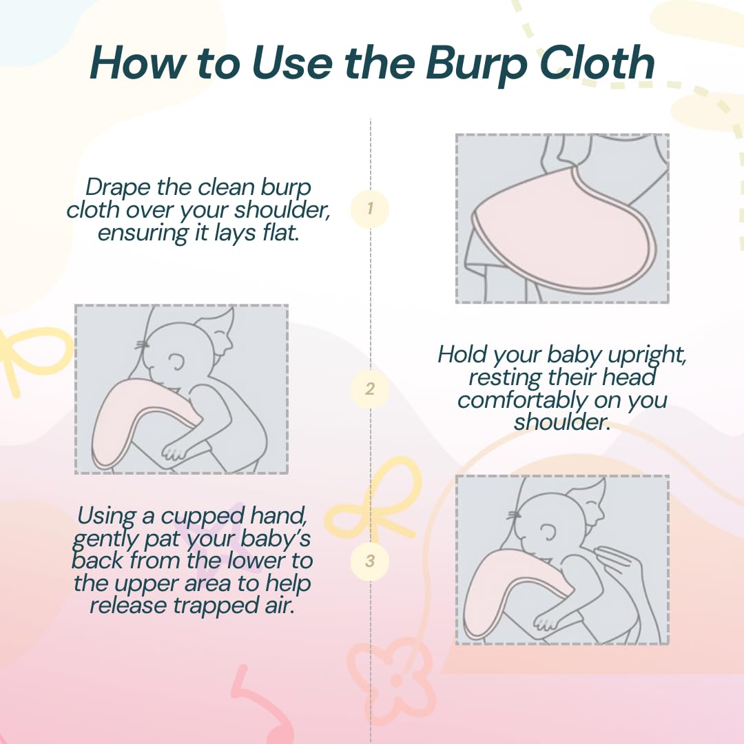 Blessique Burp Cloths are machine washable for easy cleaning after messes