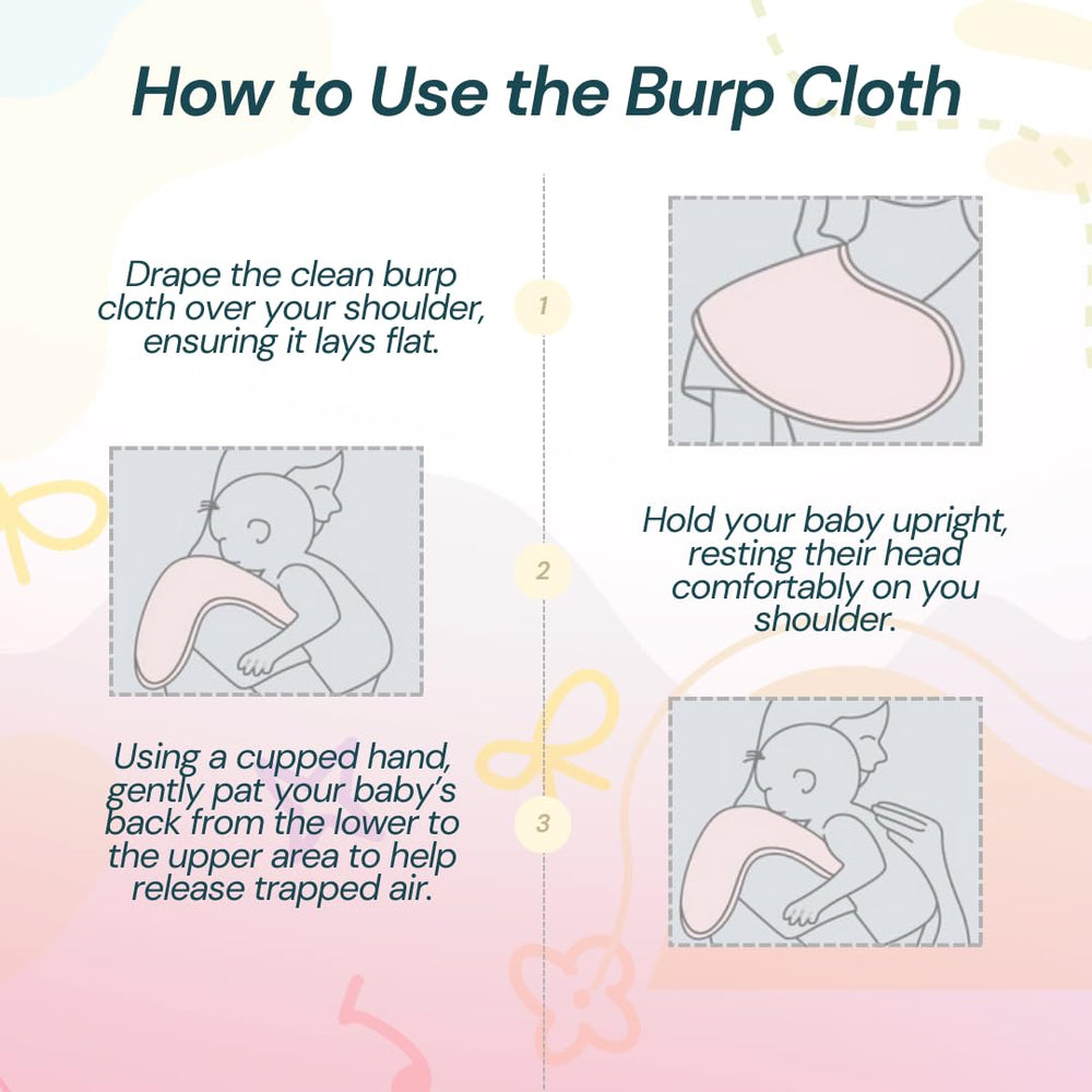 Blessique Burp Cloths are machine washable for easy cleaning after messes
