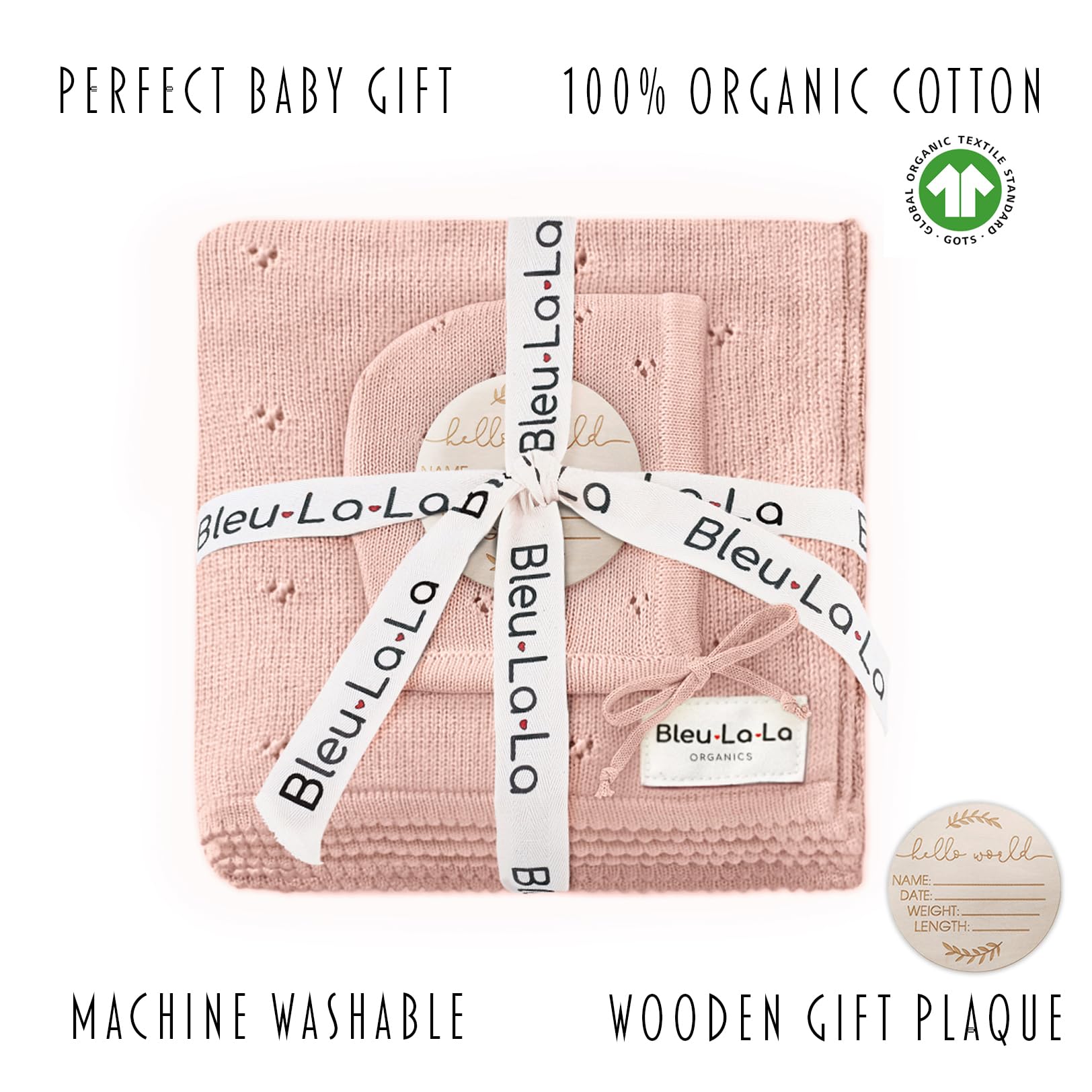 Bleu La La organic cotton composition highlights natural softness.