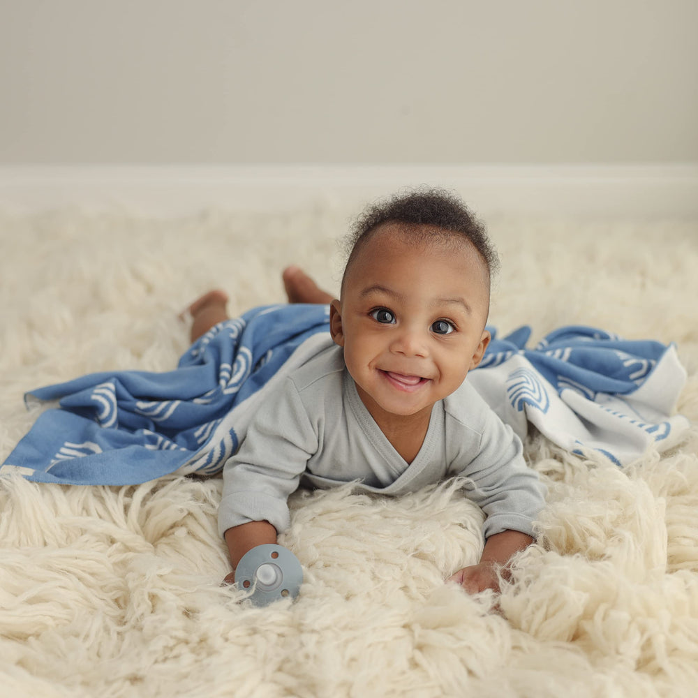 Bleu La La baby receiving blanket swaddle style for cozy naps and snug cuddling