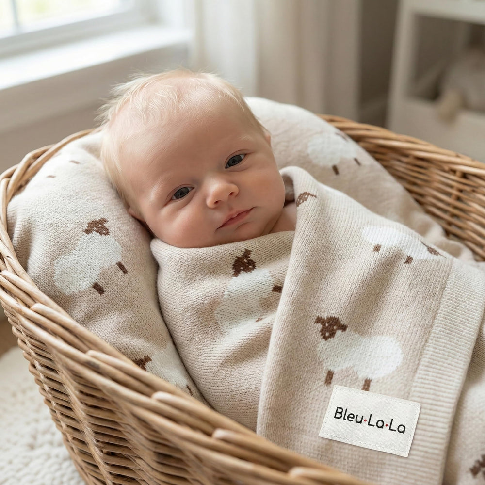 Bleu La La soft-neutral colors highlight nursery versatility.