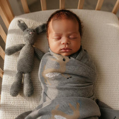 Bleu La La swaddle folded neatly showcasing size and quality