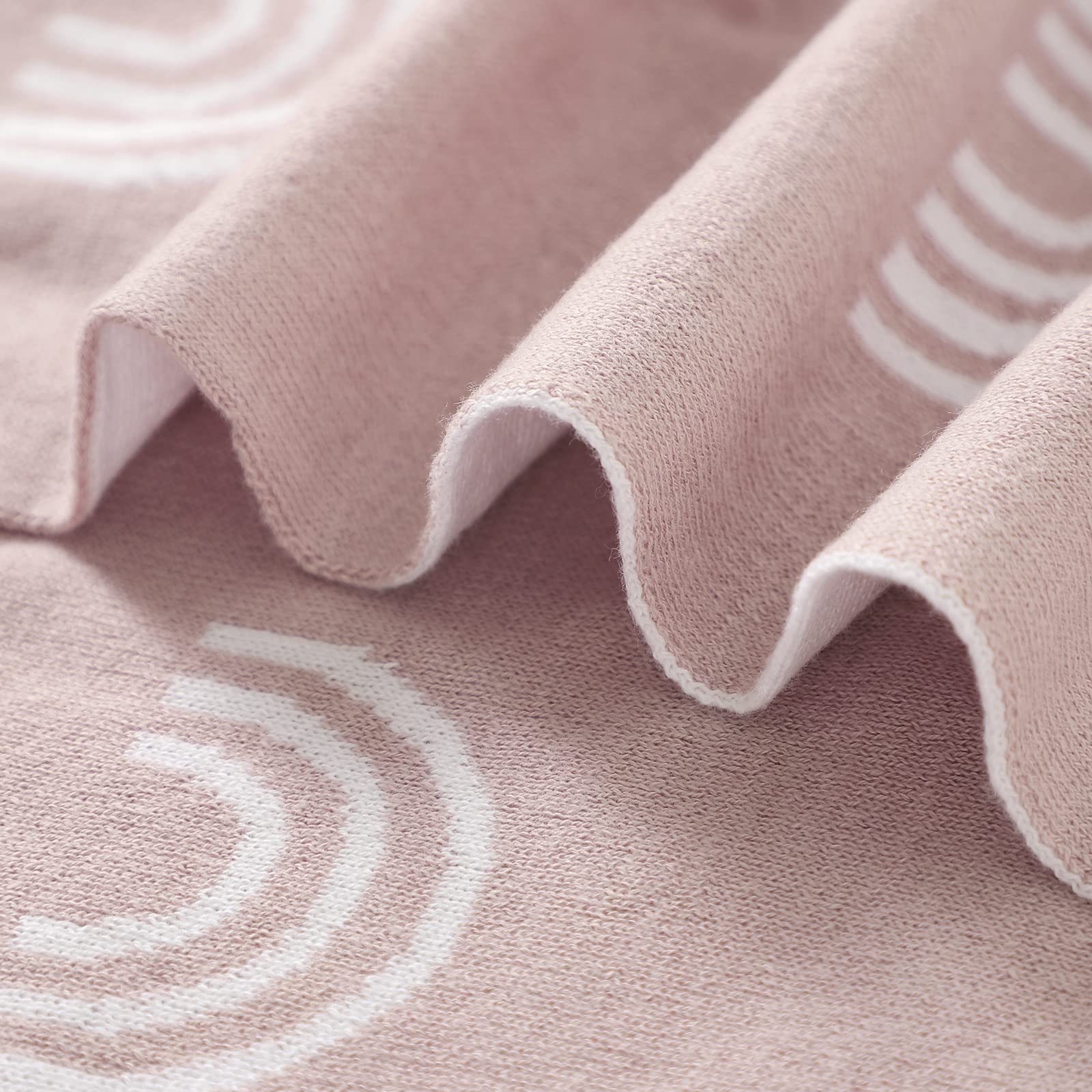 Bleu La La Knit Baby Swaddle Rainbow Pink machine washable care keeps softness after washing.