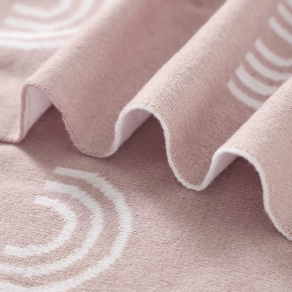 Bleu La La Knit Baby Swaddle Rainbow Pink machine washable care keeps softness after washing.