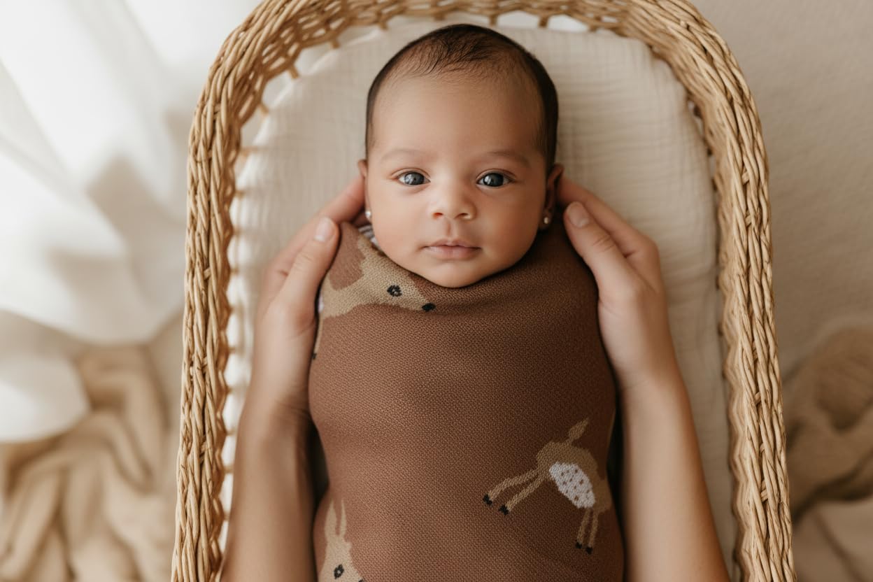 Bleu La La lightweight blanket reveals breathable cotton weave for all-season use.