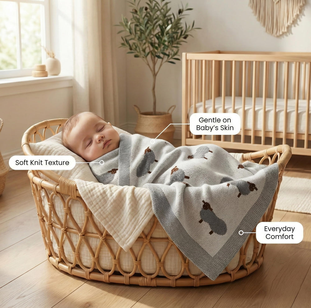 Bleu La La lightweight cozy blanket for year round use