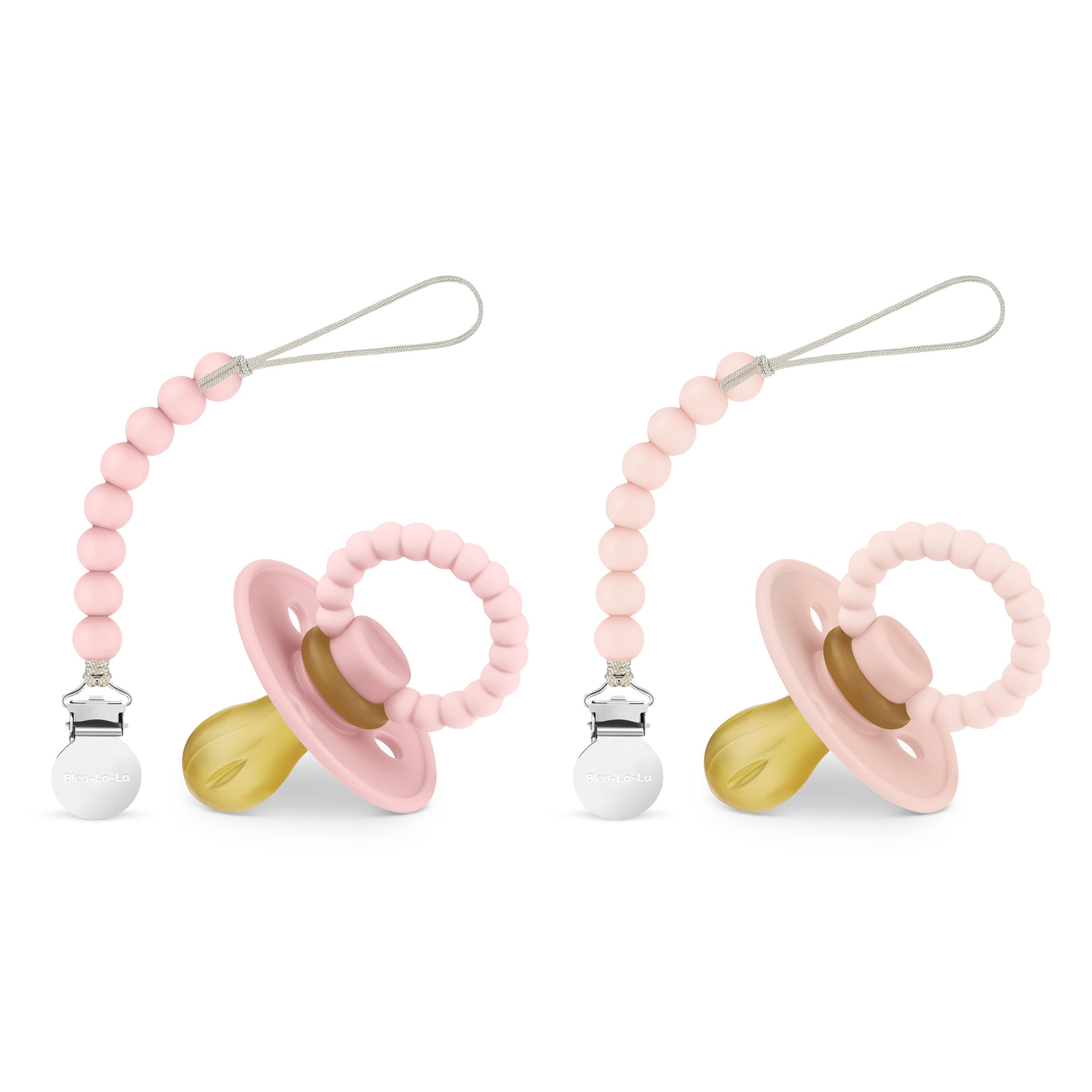 Bleu La La Luladream pacifier in blush pink showing soothing gum relief