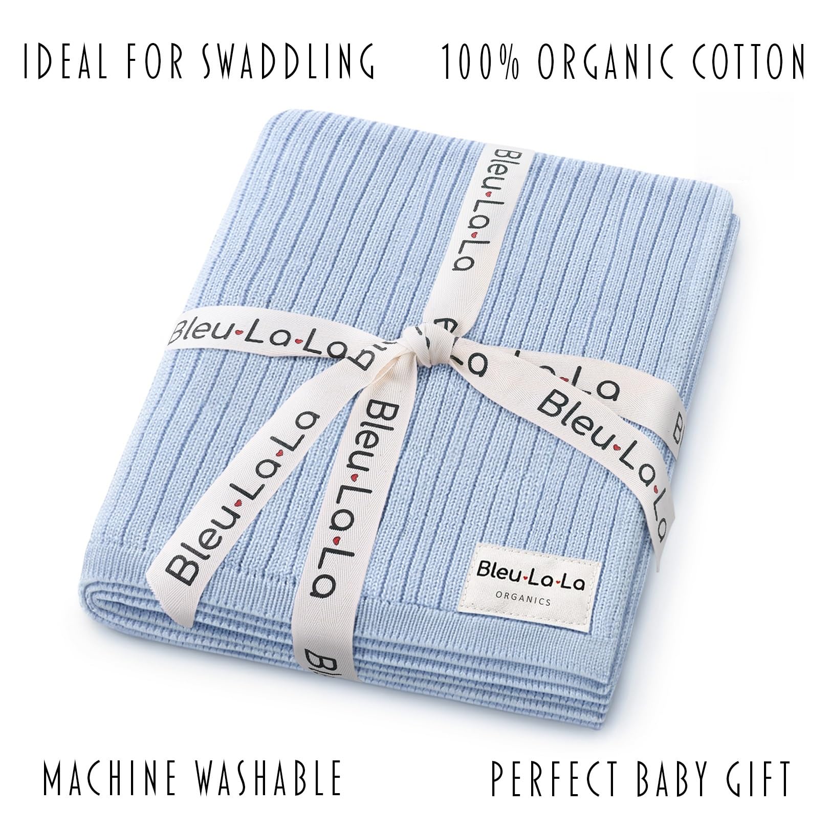 Bleu La La Machine-Washable Baby Blanket enables easy care