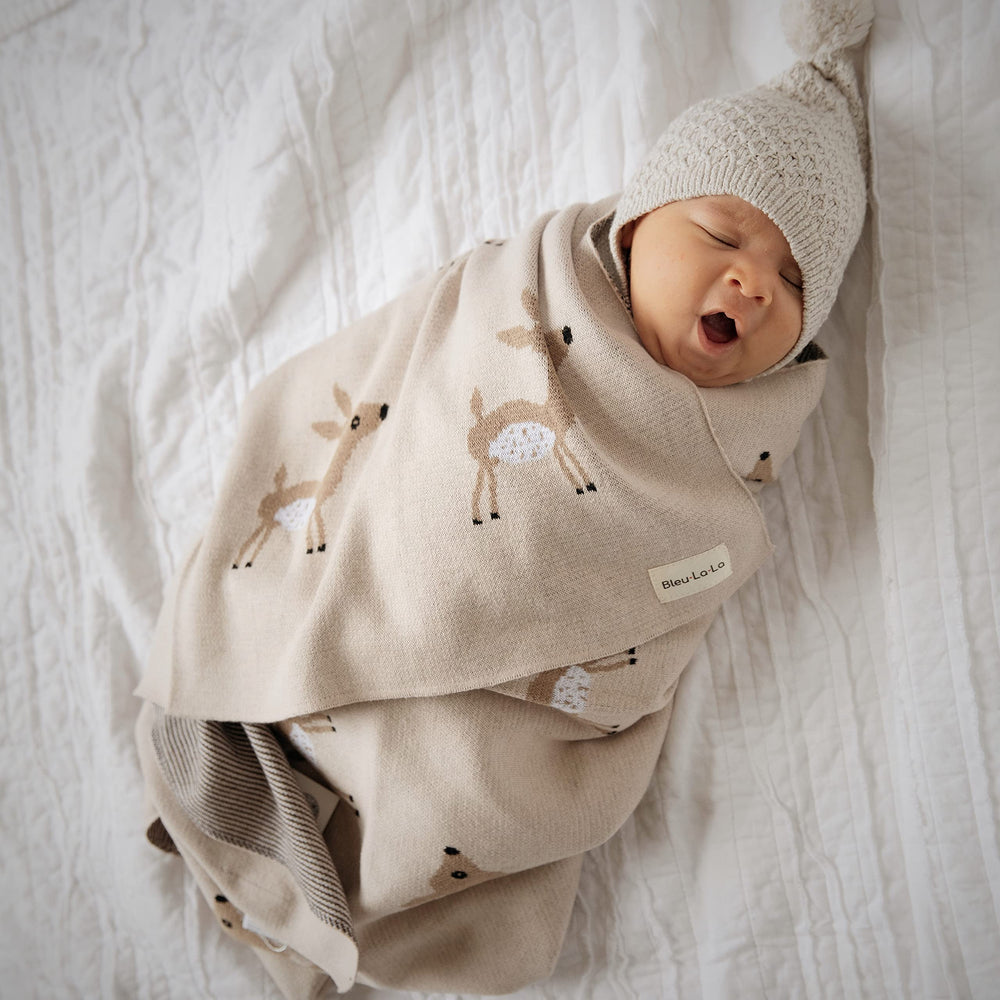 Bleu La La machine-washable baby blanket stays soft wash after wash