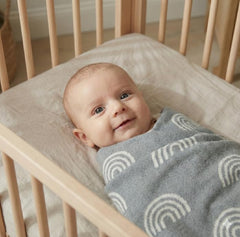 Bleu La La machine-washable baby blanket keeps softness wash after wash.