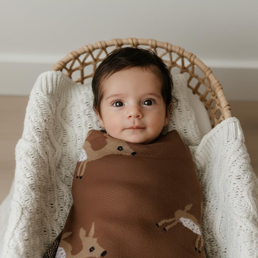 Bleu La La machine-washable blanket simplifies cleanup after spills.