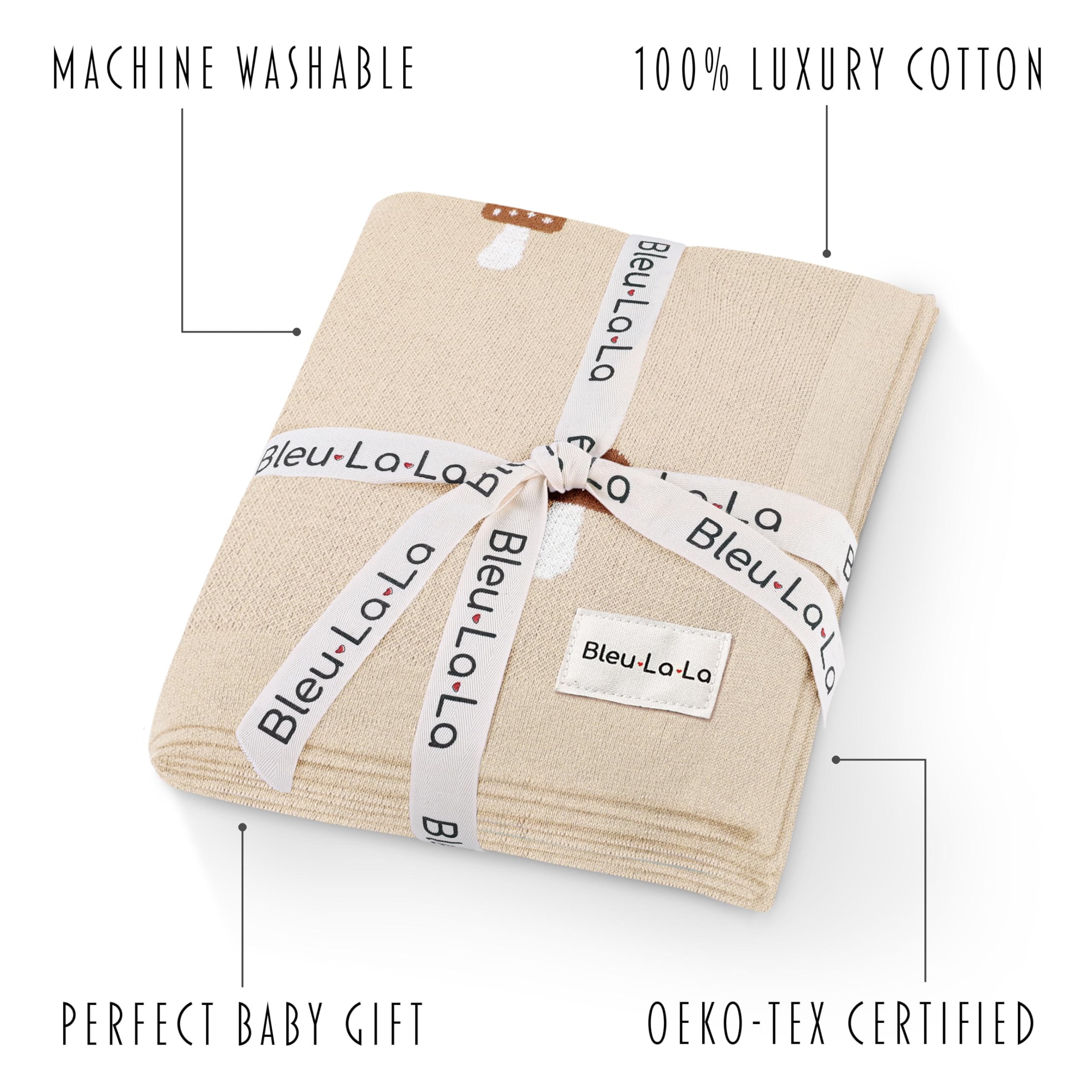 Bleu La La machine-washable cotton blanket simplifies laundry for busy families