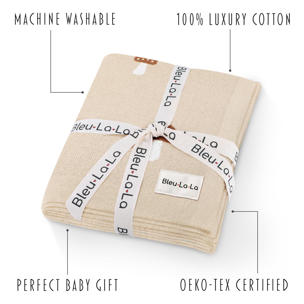 Bleu La La machine-washable cotton blanket simplifies laundry for busy families