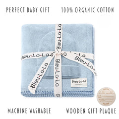Bleu La La organic cotton blanket 36x32 versatile for baby