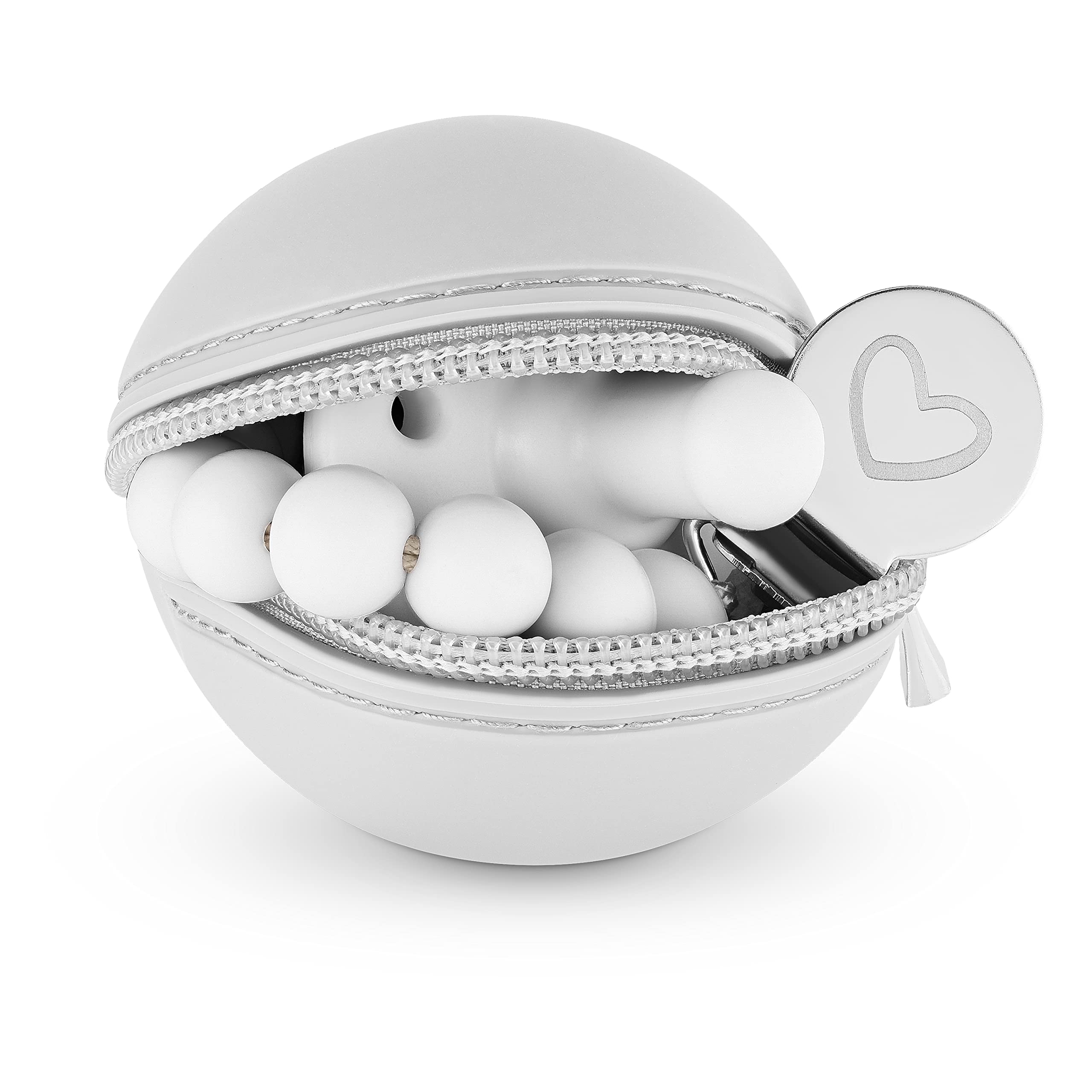 Bleu La La pacifier holder case clip attachment on bag for easy fastening.