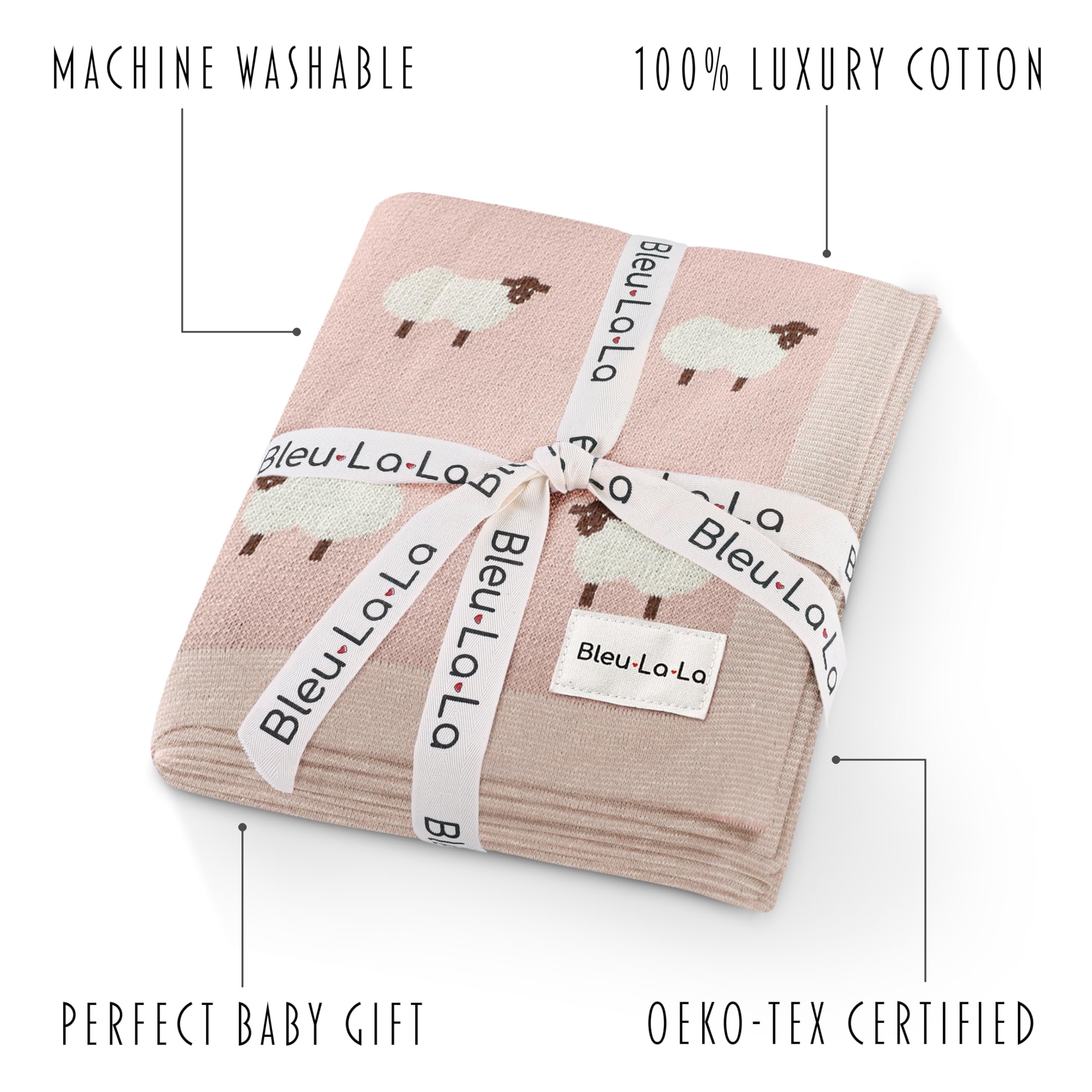 Bleu La La sheep-theme nursery decor highlights timeless design and soft fabric for cuddle moments.