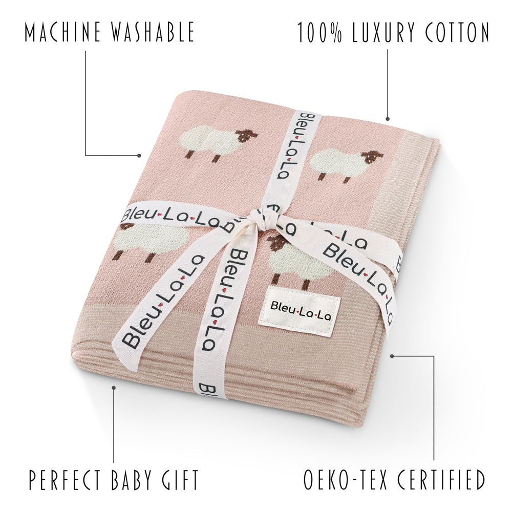 Bleu La La sheep-theme nursery decor highlights timeless design and soft fabric for cuddle moments.