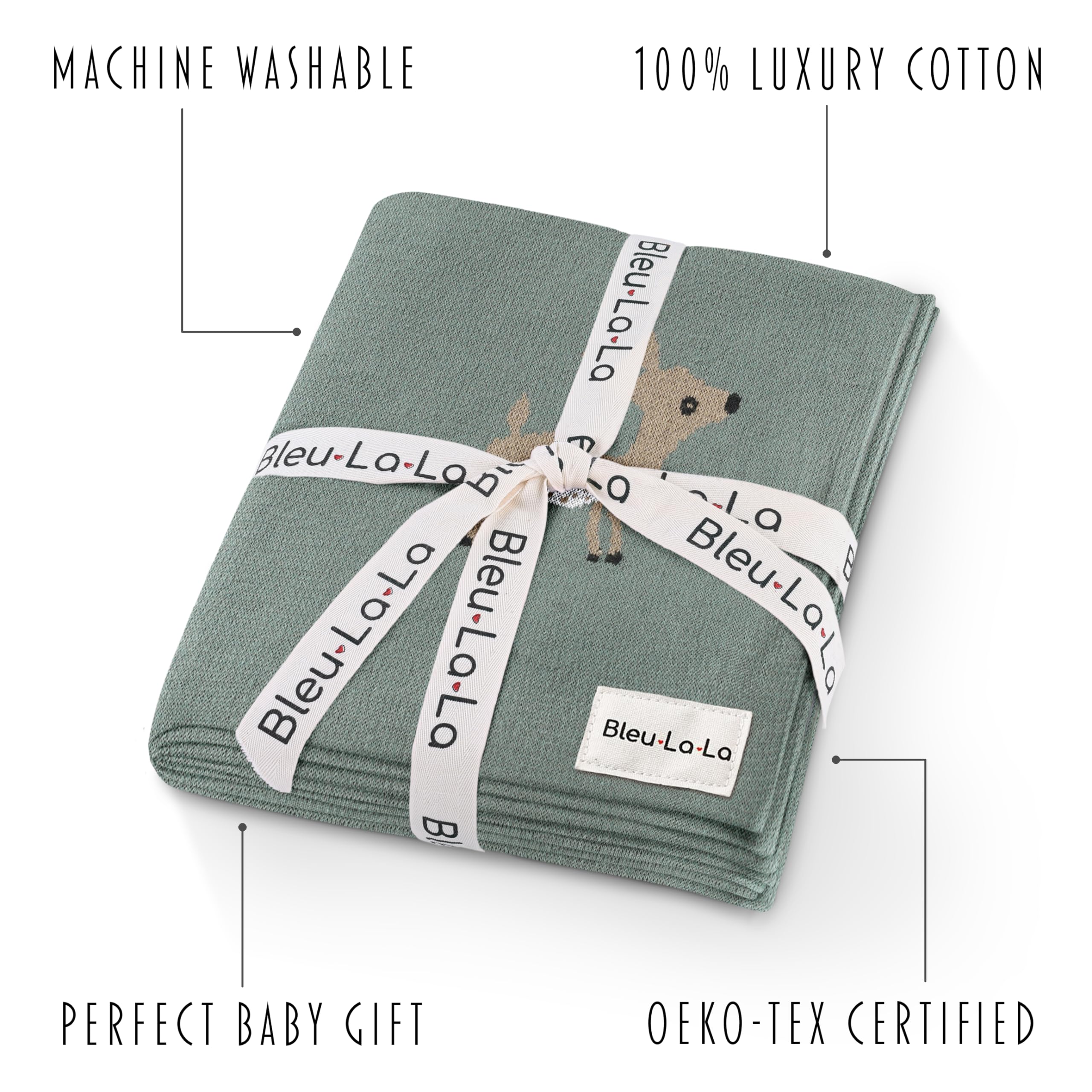 Bleu La La soft baby blanket ideal for swaddling newborns and toddlers
