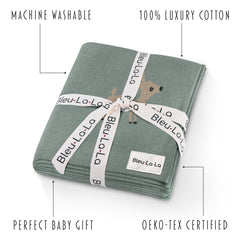 Bleu La La soft baby blanket ideal for swaddling newborns and toddlers