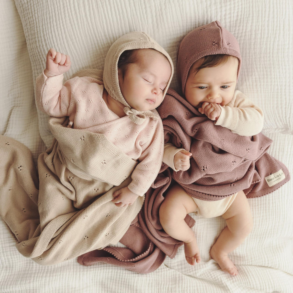 Bleu La La cozy set is swaddle-ready for calm daytime and bedtime routines