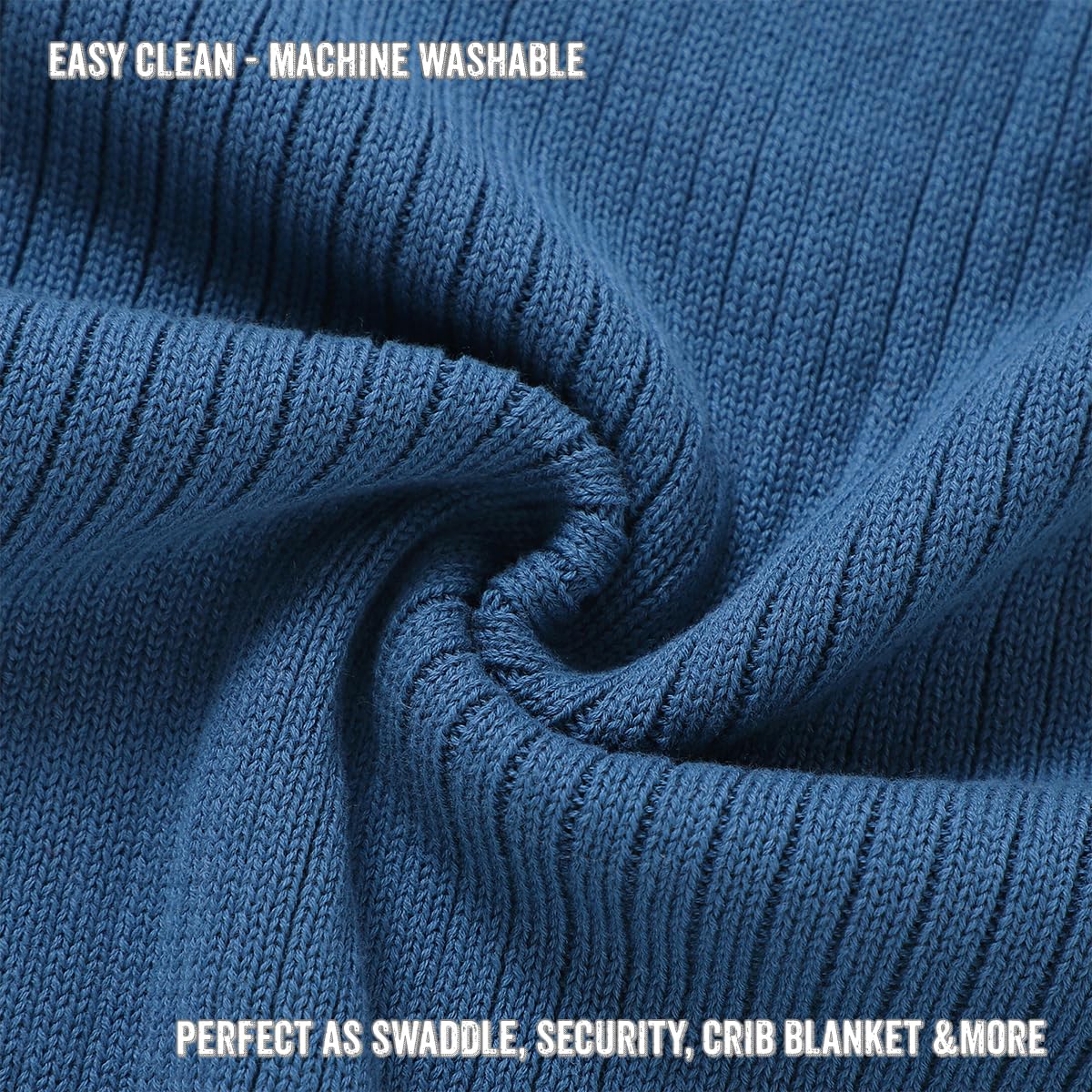 Stroller and car seat ready Bleu La La swaddle for on-the-go use