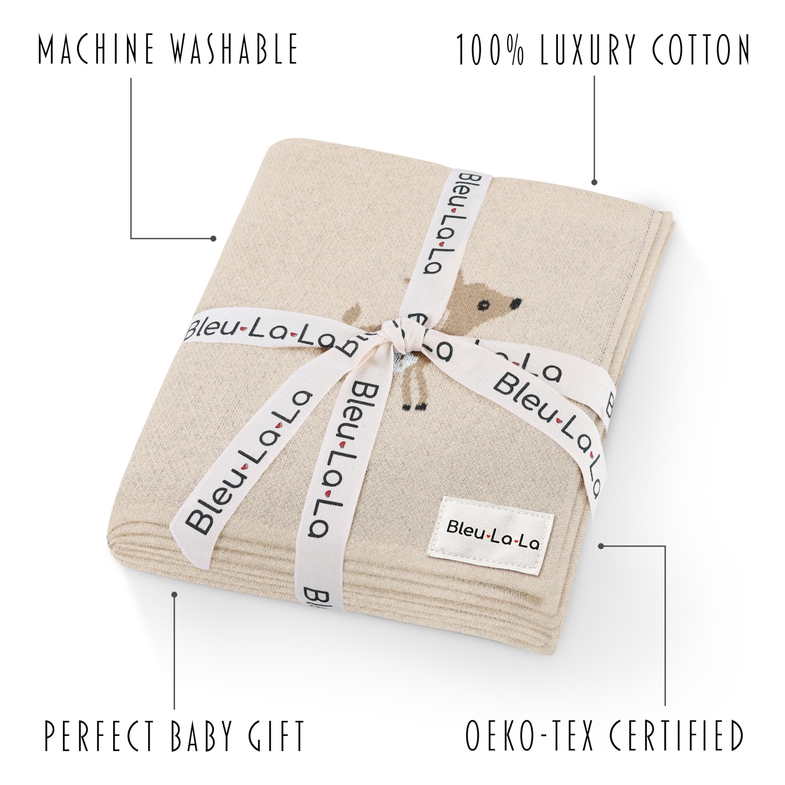 Bleu La La swaddle in stroller scene, versatile wrap for on-the-go moments