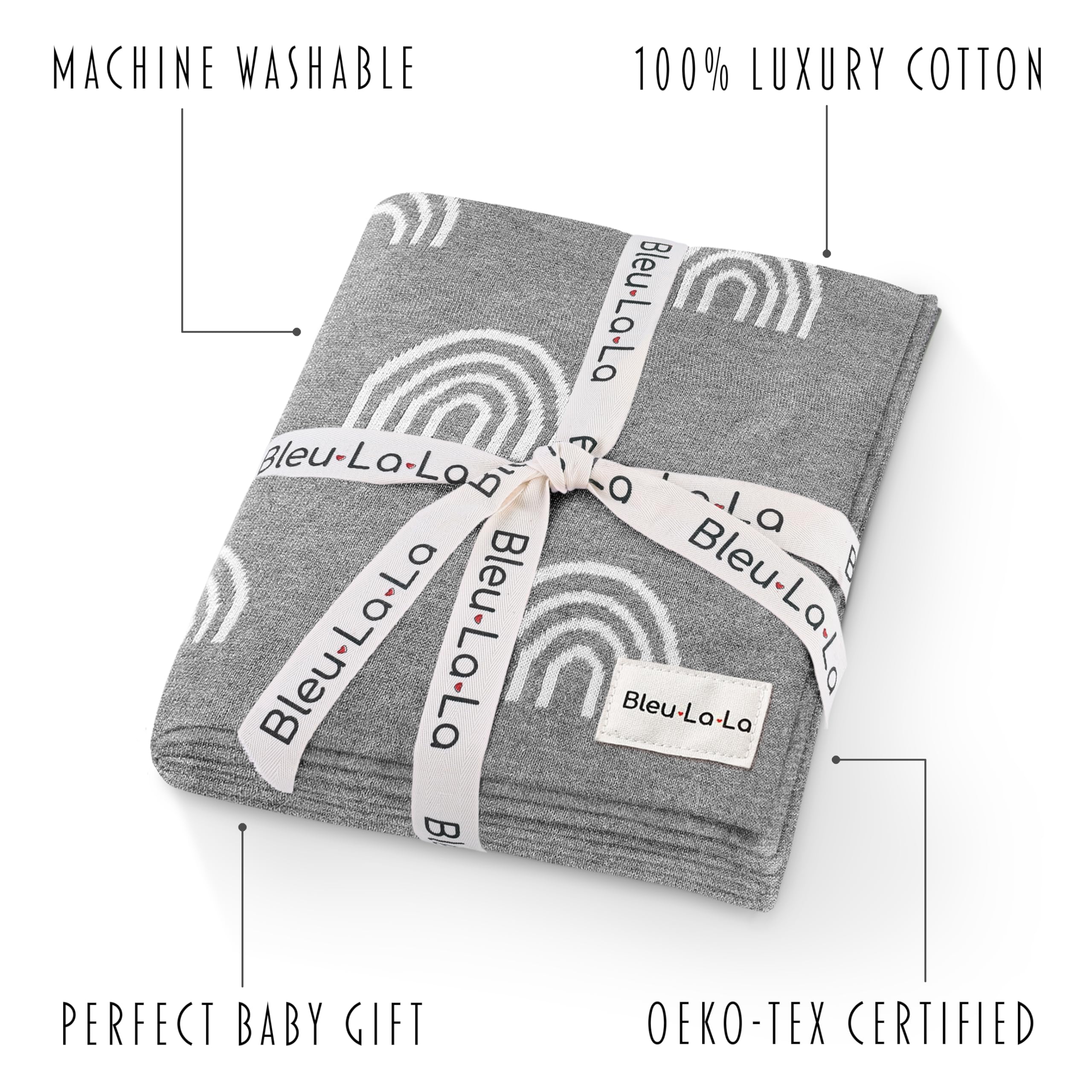 Bleu La La timeless gender-neutral design complements nursery decor and daily use.