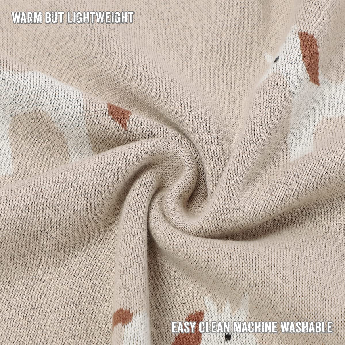 Bleu La La Unicorn Cream blanket folded neatly for storage.