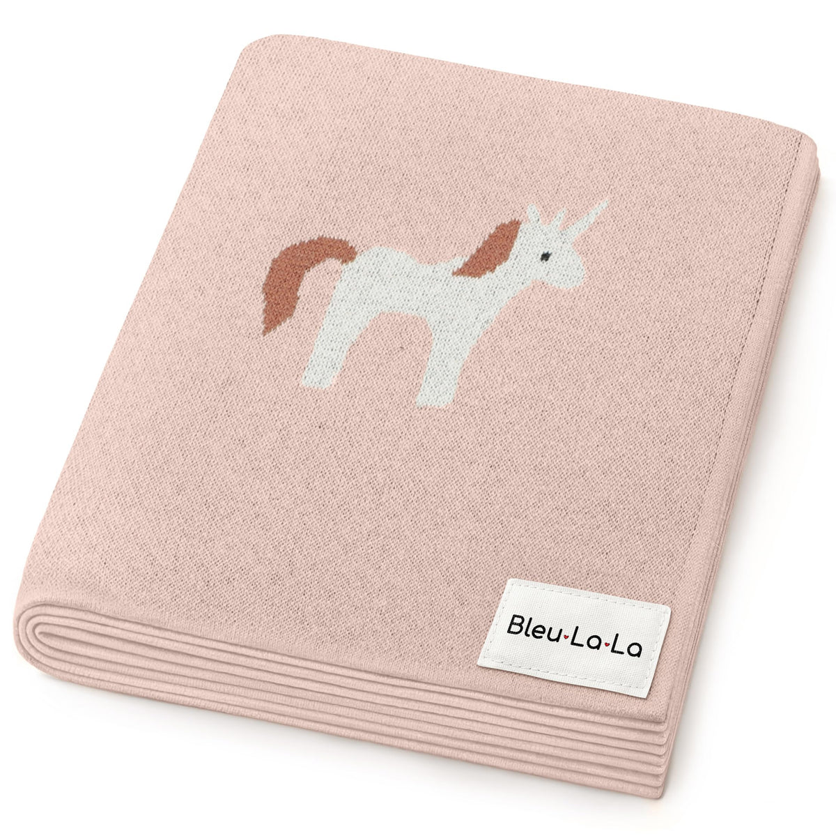Bleu La La Unicorn Pink swaddle close-up, buttery-soft cotton for gentle skin.