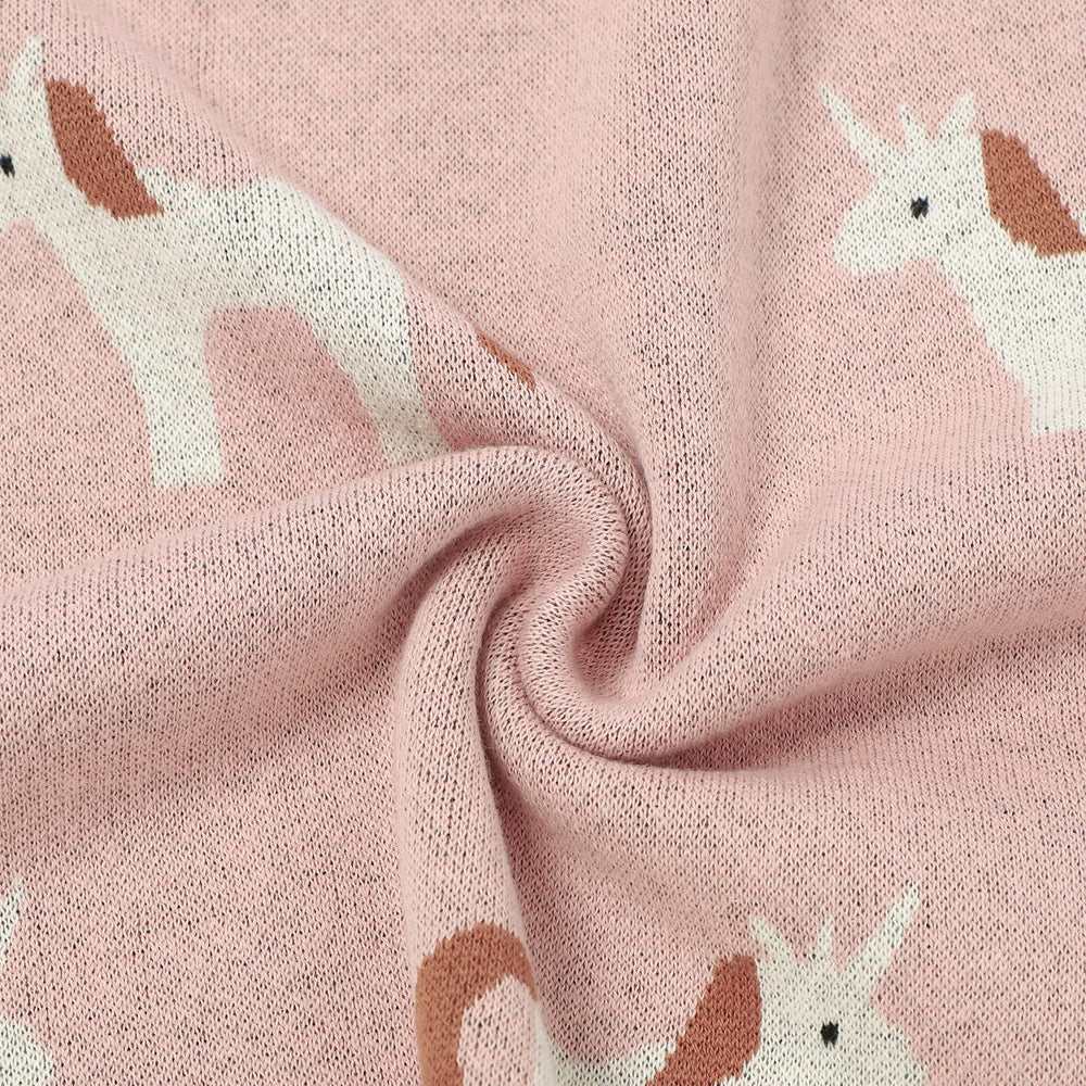 Bleu La La Unicorn Pink swaddle machine-washable care remains soft after washes.
