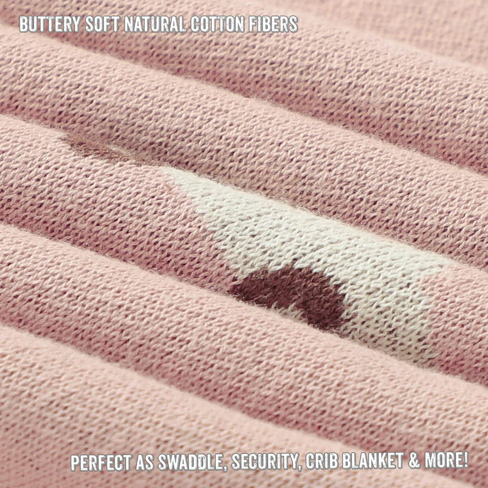 Bleu La La Unicorn Pink swaddle in stroller for cozy on-the-go use.