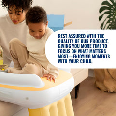 BLEU WHISK inflatable bumpers on sides for added safety during sleep
