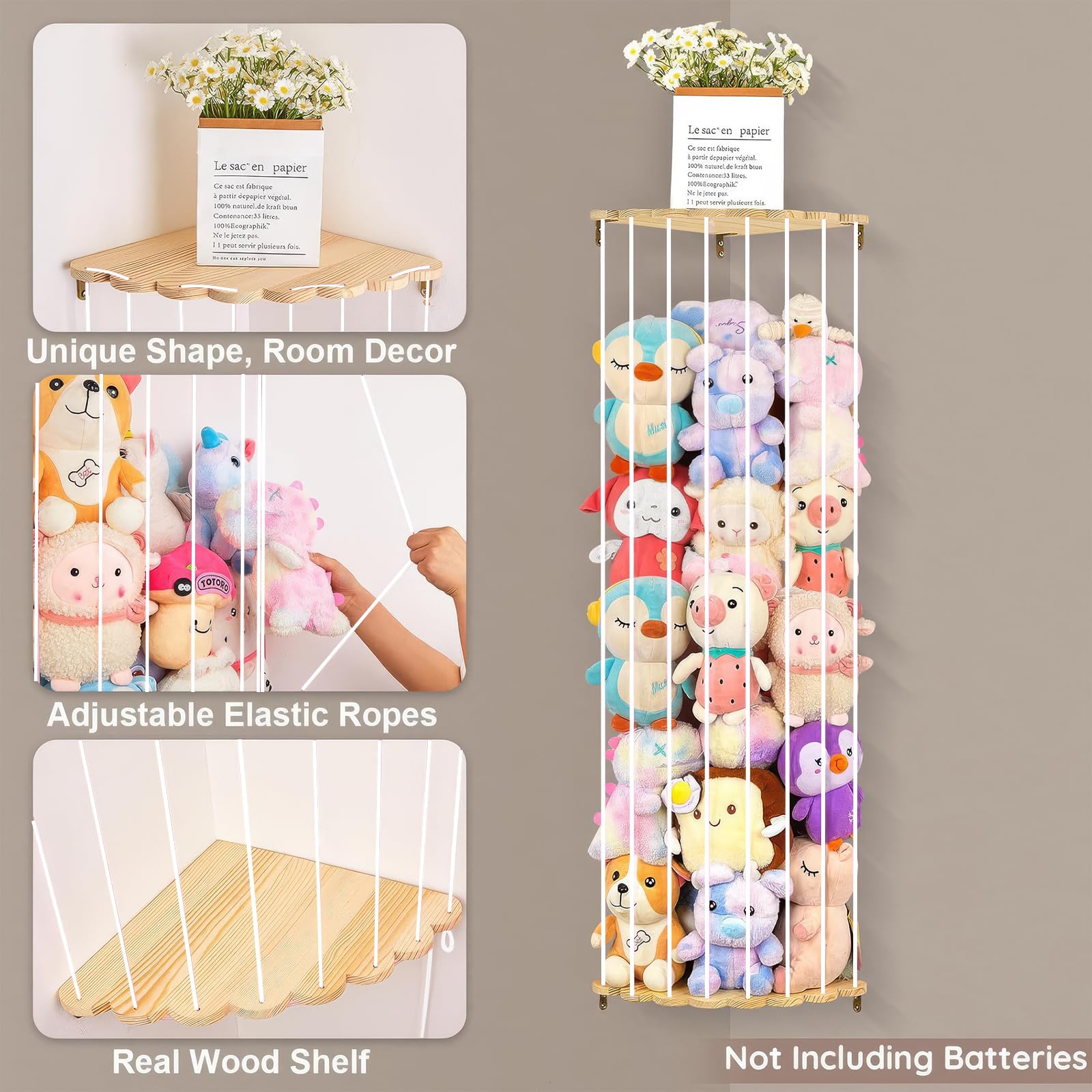 Blingbin corner design fits snugly in any room for tidy toy storage.